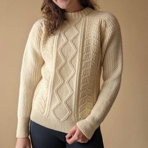 knives out-esque knit fisherman's sweater